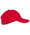 Casquette brodée rouge liseré blanc