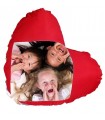 Coussin Photo Forme Cœur Personnalisé (42x38 cm) – Cadeau Saint-Valentin/Mariage