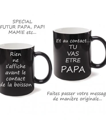 mug magique personnalisé d'un message