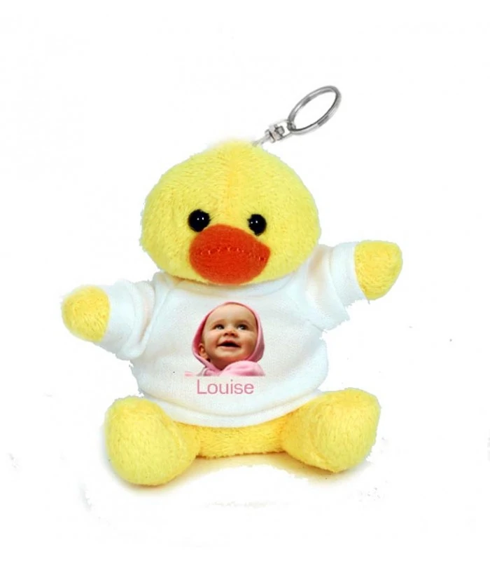 Photo sur porte clé peluche canard