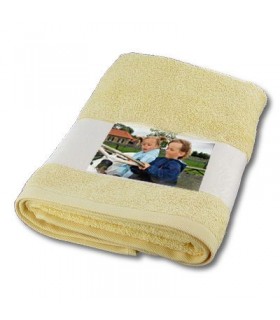 drap de bain personnalisé avec photo couleur jaune