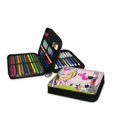pochette pour feutres et crayons personnalisée avec photo