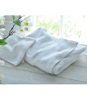 broderie sur drap de bain haute qualité couleur blanc
