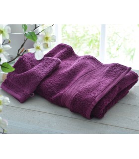 broderie sur drap de bain haute qualité couleur prune