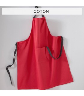 tablier de cuisine brodé prénom couleur rouge