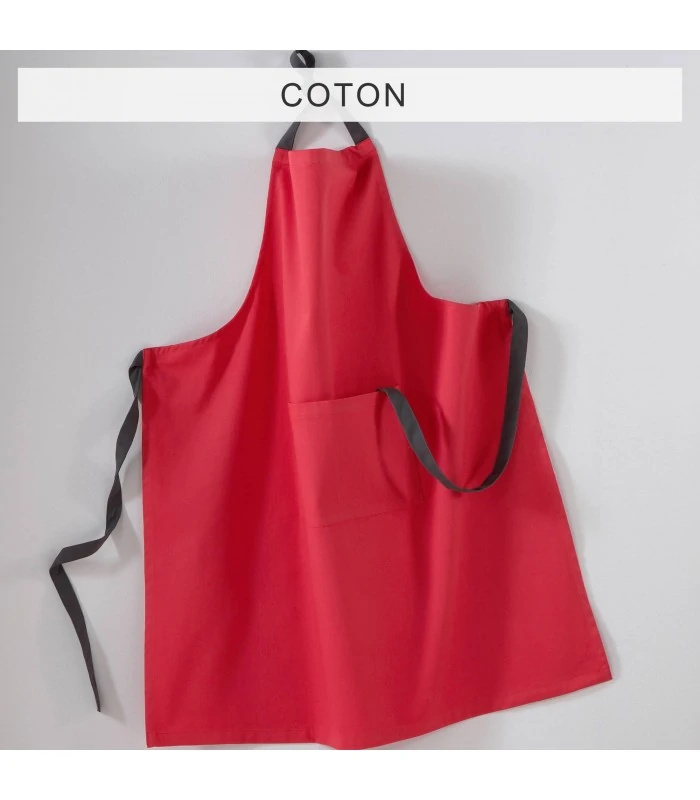 Tablier de cuisine brodé rouge