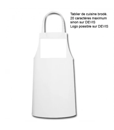 broderie sur tablier de cuisine brodé rouge