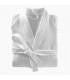 Peignoir brodé col kimono blanc