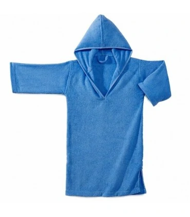 Poncho enfant brodé bleu
