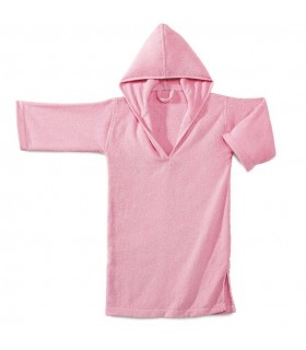 Poncho enfant brodé rose