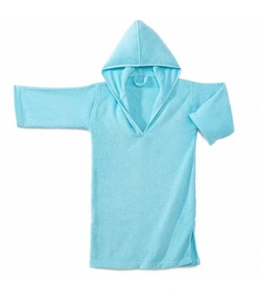 Poncho enfant brodé bleu azur