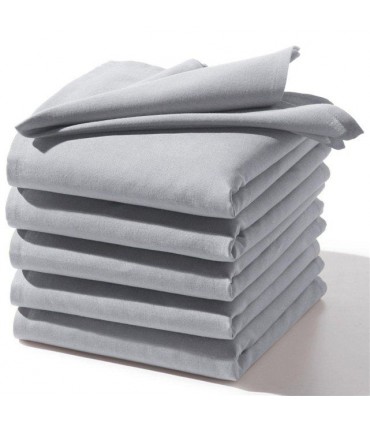 serviette de table initiales grise claire
