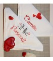 serviette de table saint valentin