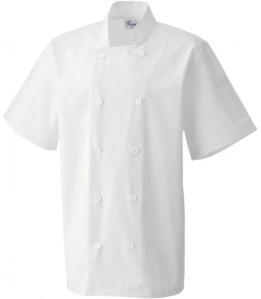 Tablier de cuisinier chef manches courtes blanc
