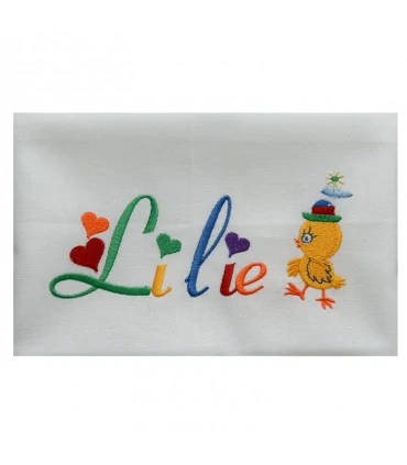 serviette de table brodée enfant
