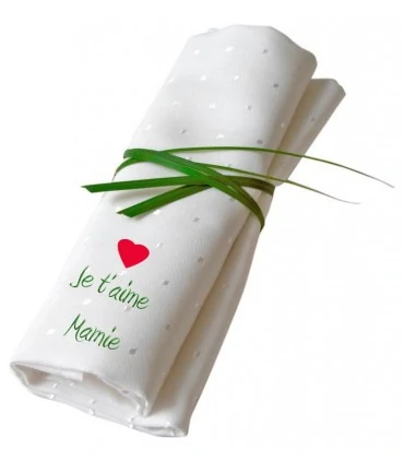 serviette de table avec prénom personnalisée