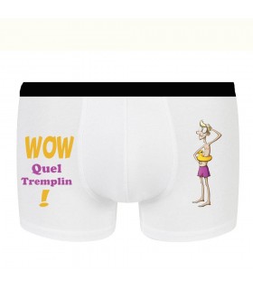 Boxer rigolo tremplin piscine