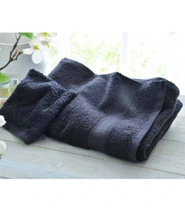 Serviette brodée noir