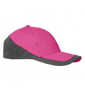 Casquette racing brodée sport rose et grise