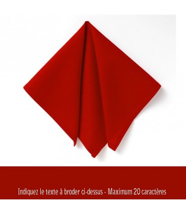Broderie serviette table rouge