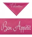 Serviette framboise table brodée