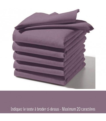 serviette de table brodée enfant violet