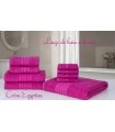Lot serviettes brodées fushia