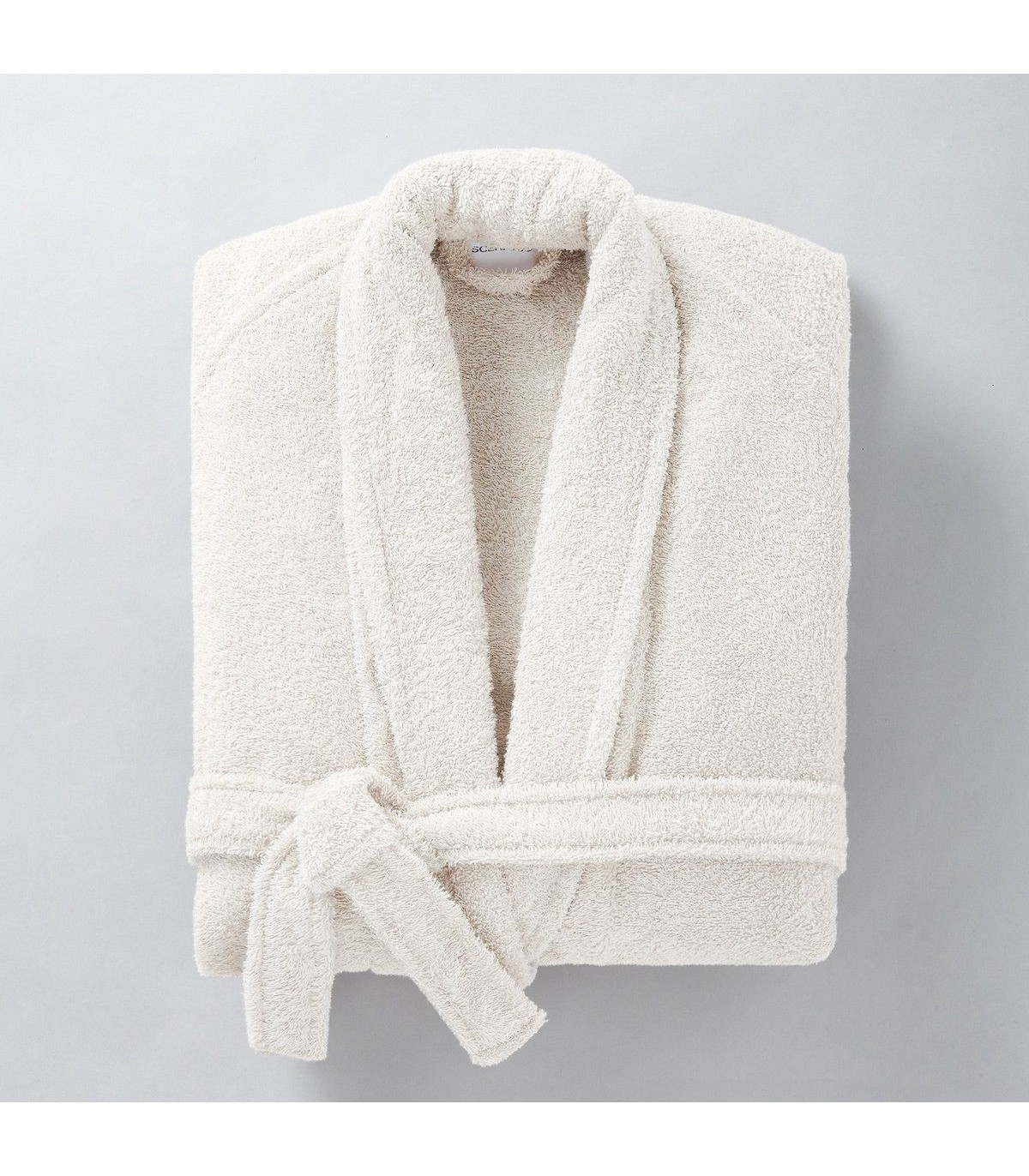 Peignoir De Bain écru Brodé Claudia – Taille L, 100% Coton, à Capuche