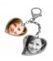 Porte clé photo coeur double personnalisé