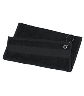 Serviette golf brodée noire