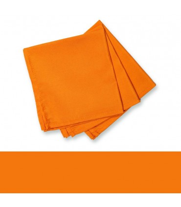 serviette de table brodée initiales orange