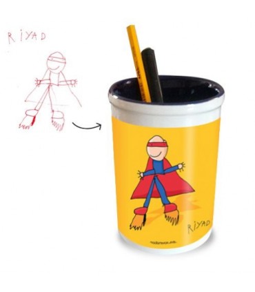 Pot à crayons sublimé avec dessin enfant