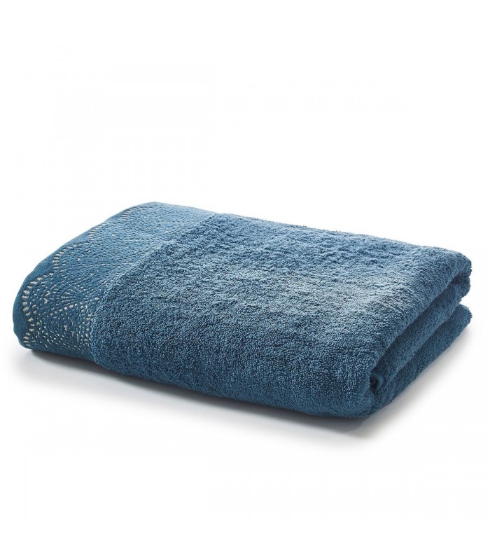 Drap de Bain Brodé avec Finition Dentelle – 100% Coton