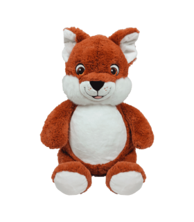Renard en peluche brodé