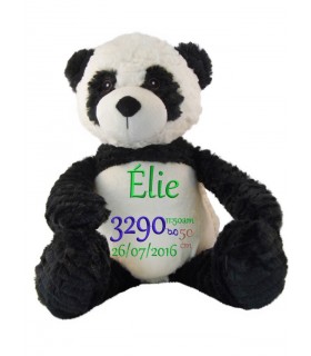 Panda peluche brodée