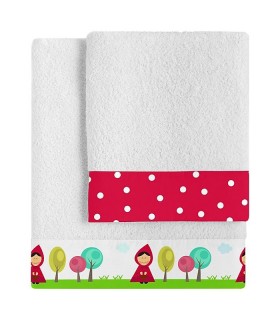 Serviette brodée prénom chaperon rouge