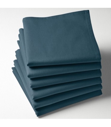 Serviette de table à broder bleu vert prusse