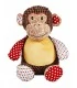 Singe tissus peluche brodé