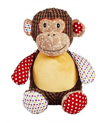 Singe tissus peluche brodé