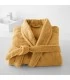 Peignoir brodé col chale jaune safran  ✔️Superbe peignoir 100 % coton de très bonne qualité brodé dans notre atelier selon l'opt