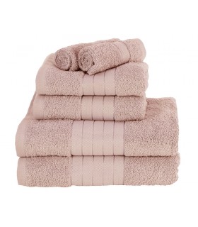 Serviette éponge coton rose poudré