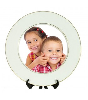 Photo sur assiette avec liseré or
