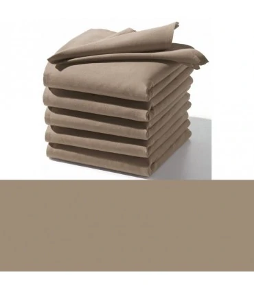 serviette taupe table brodée