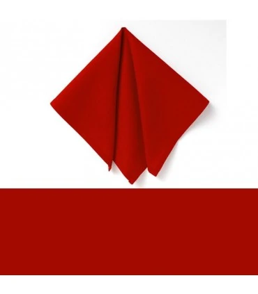 serviette rouge table brodée