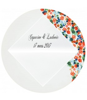 Serviette mariage brodée