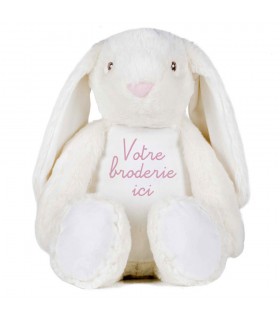 Peluche lapin zippé et brodé