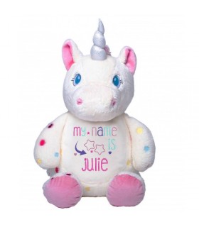 Peluche licorne magique brodée