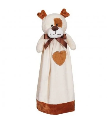 Doudou long chien brodé