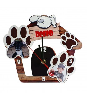 Horloge personnalisée motif niche chien
