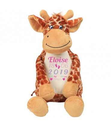 Girafe peluche broderie